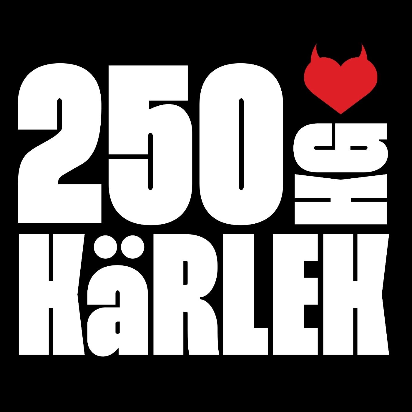 Logotyp för bandet 250kg Kärlek.