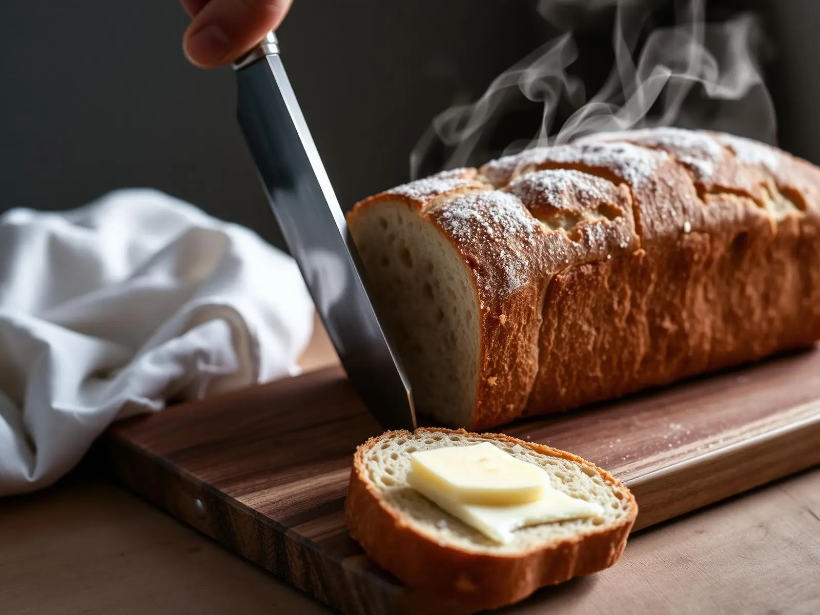 Bröd och smör till måltiden.